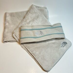 The North Face Cream Super Soft Fleece Scarf and Headband Set